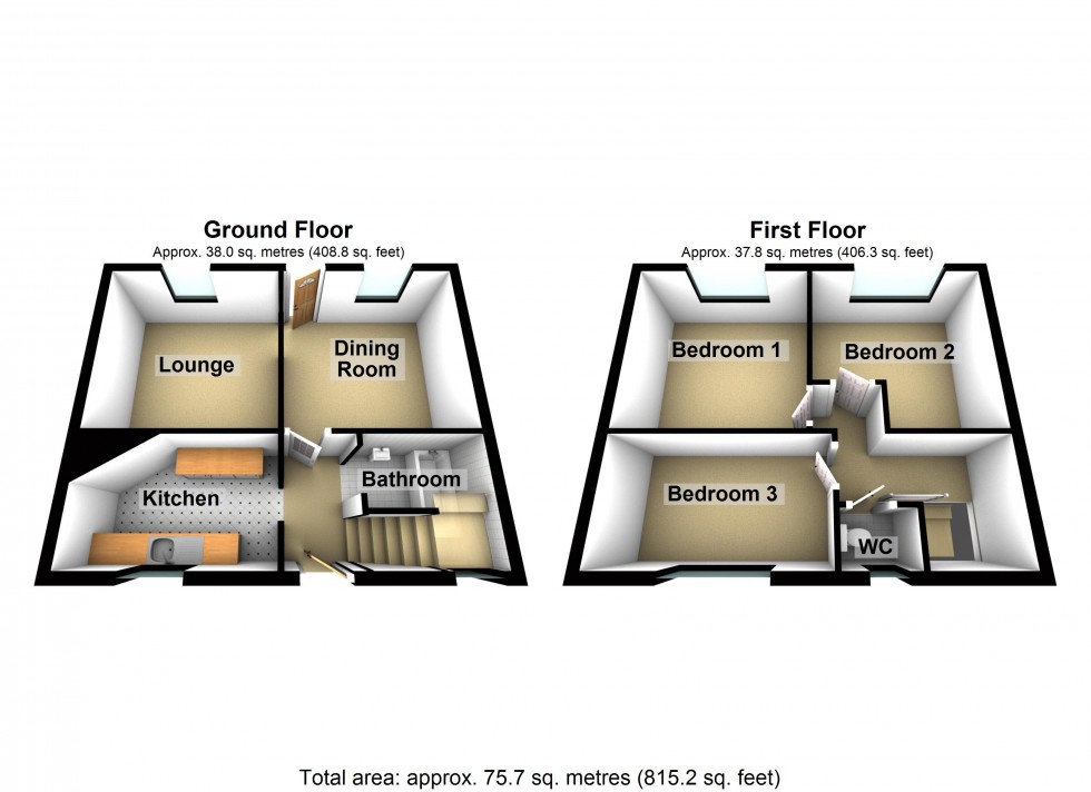 Floorplan for Two Gates, Tamworth, Staffordshire